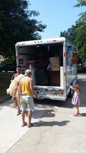 Cheerleader Mia cheering the men on!