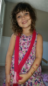 Mia starting to unpack her room