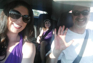 Car ride Ferrara family selfie