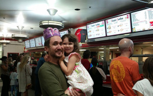 Daddy keeping watch over the crown