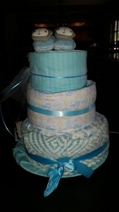 Mesha made a diaper cake!
