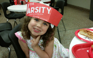 Mias first trip to The Varsity!